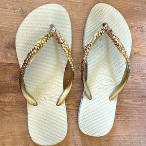 Havaianas Slim Crystal studded flip flops